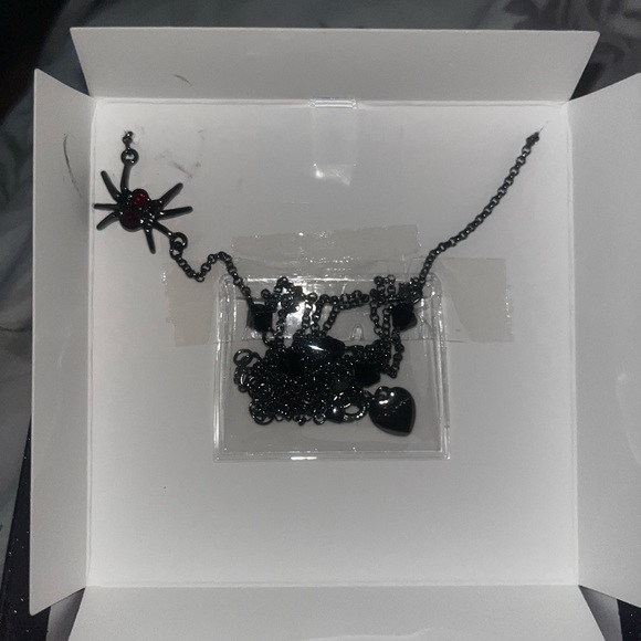 Betsey Johnson Black and Red Spider Necklace - Picture 2 of 8